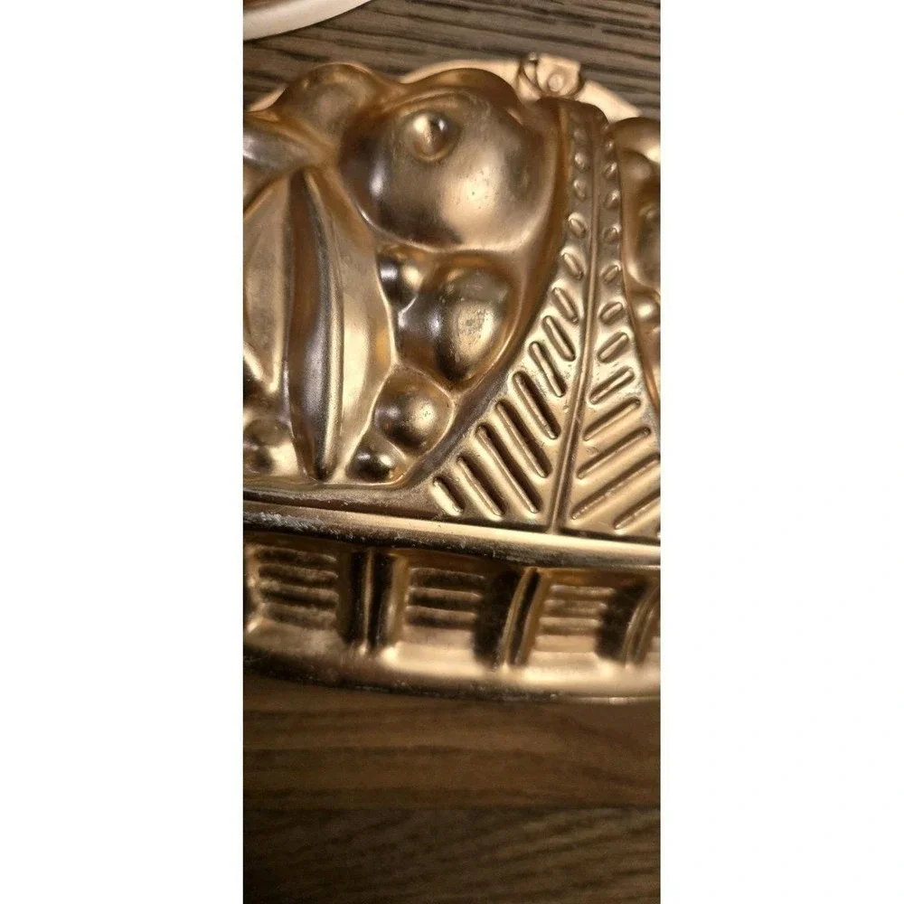 Copper Tone Aluminum Jello Cake Molds Fruit Basket Ring Set 3pc